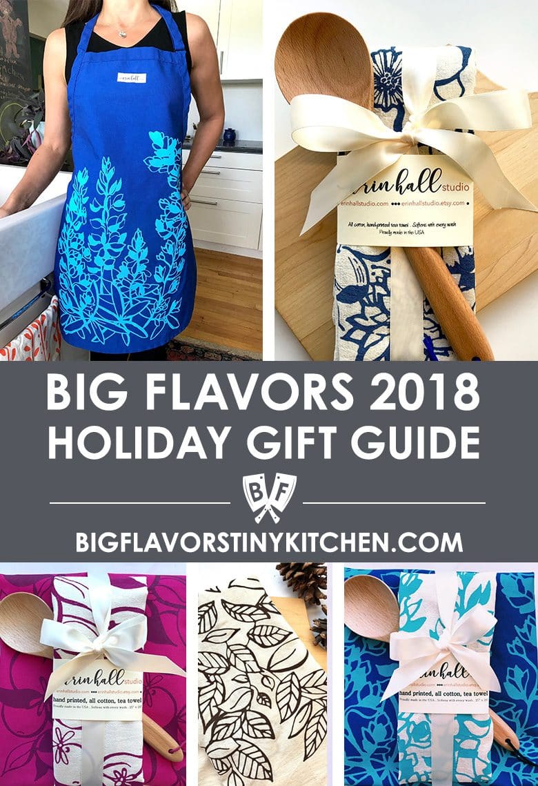 Collage of holiday gift items for food and beverage lovers.