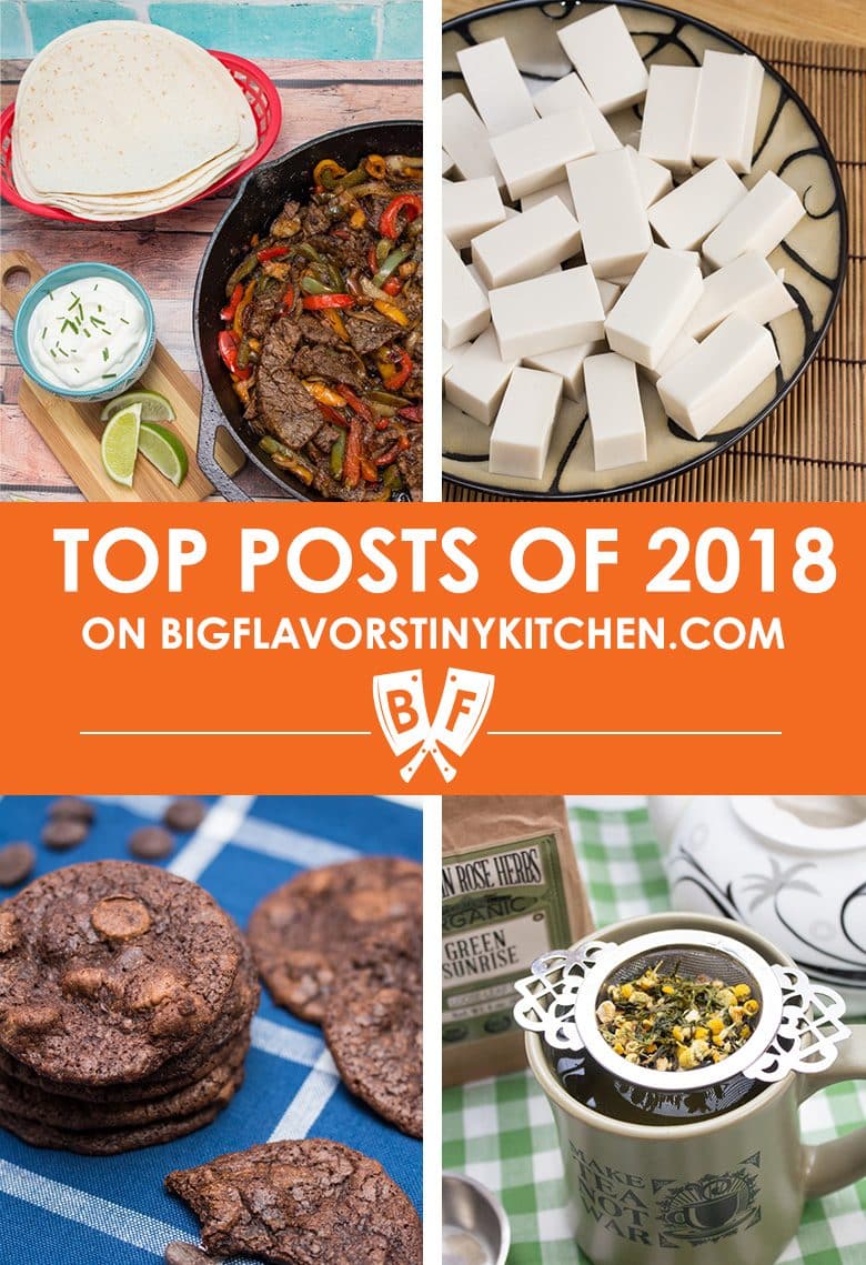 Collage of food images for Big Flavors Top Posts of 2018