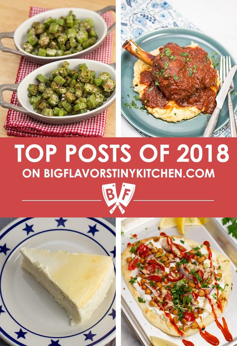 Collage of food images for Big Flavors Top Posts of 2018