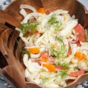 Bowl of fennel and citrus salad.