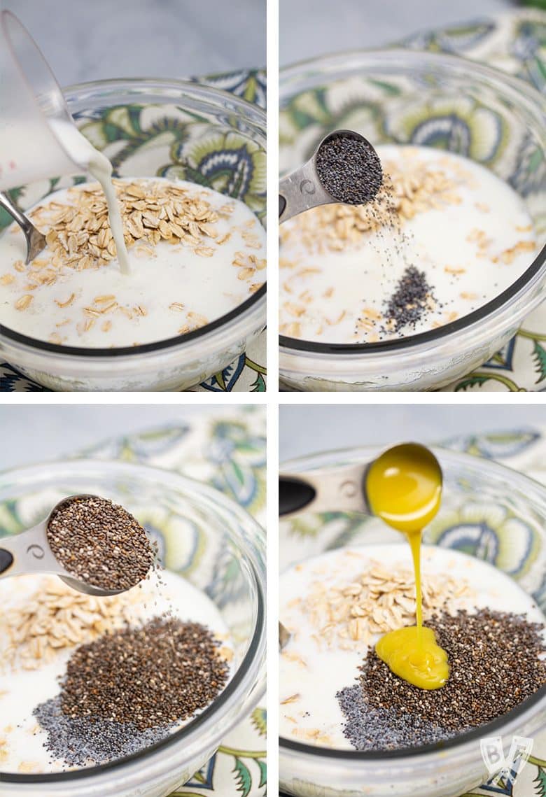 Second steps for making Lemon Poppy Seed CBD Chia Pudding