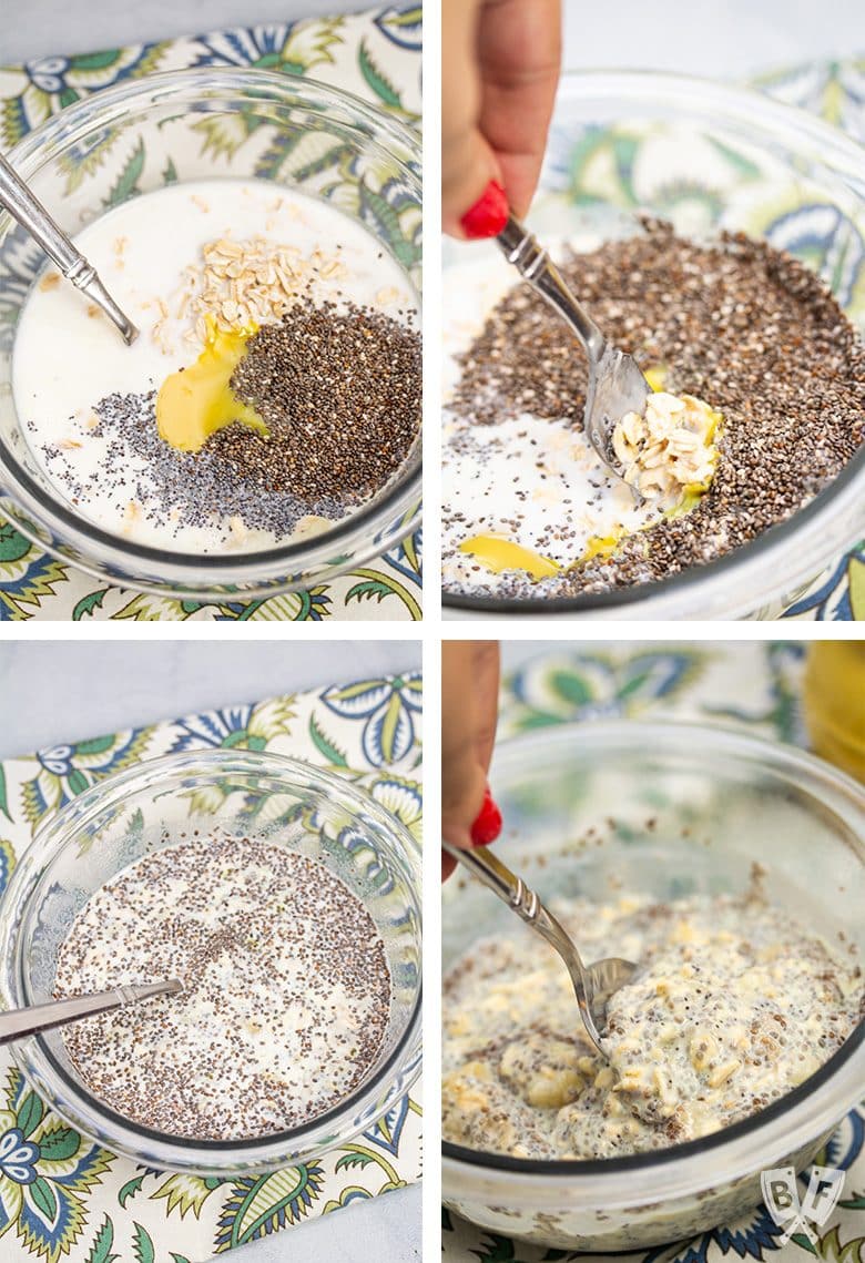 Third steps for making Lemon Poppy Seed CBD Chia Pudding