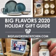 Collage of small business gifts for the Big Flavors 2020 holiday gift guide.