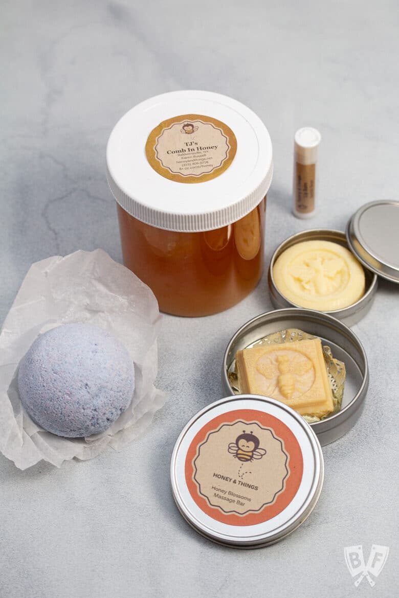 Honeycomb and honey gifts from Honey & Things.