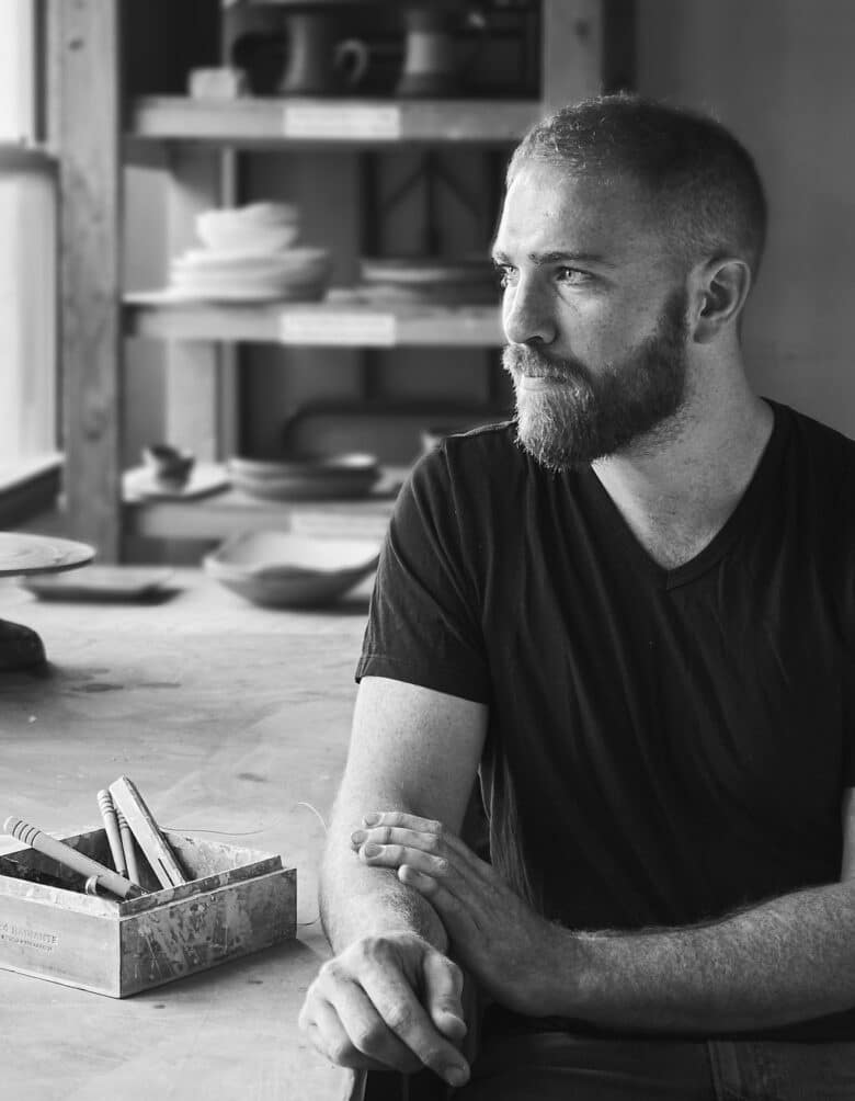 Photo of Connor McGinn in his studio.