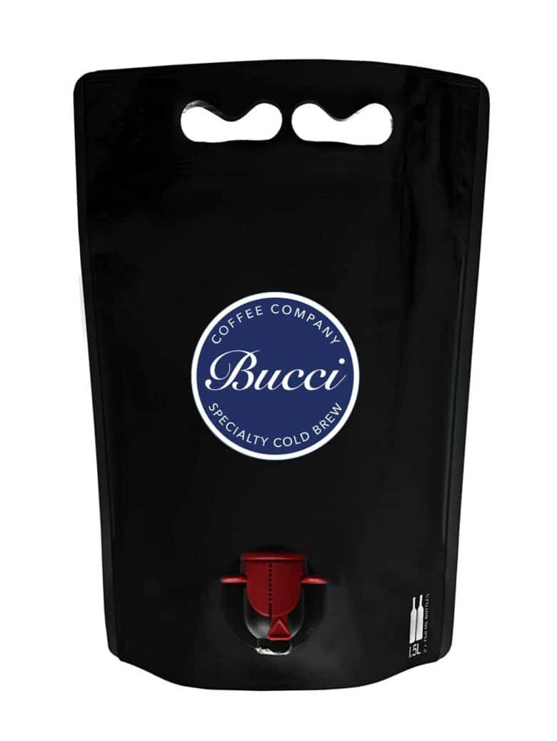 Pouch of cold brew coffee from Bucci Coffee Co.