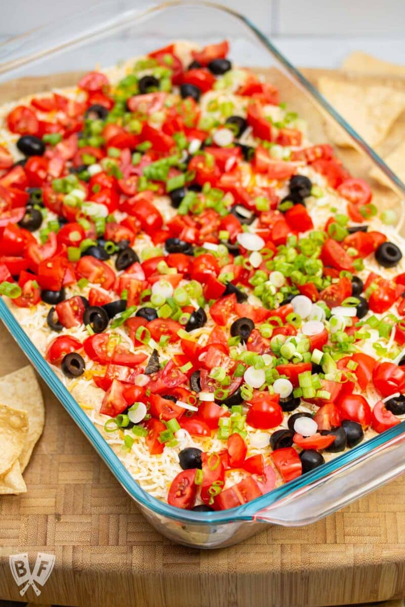 Layered Taco Dip with Refried Beans » Favorite Game Day Recipe