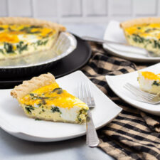 Baby Spinach and Cheddar Quiche Made with Fresh Spinach-image