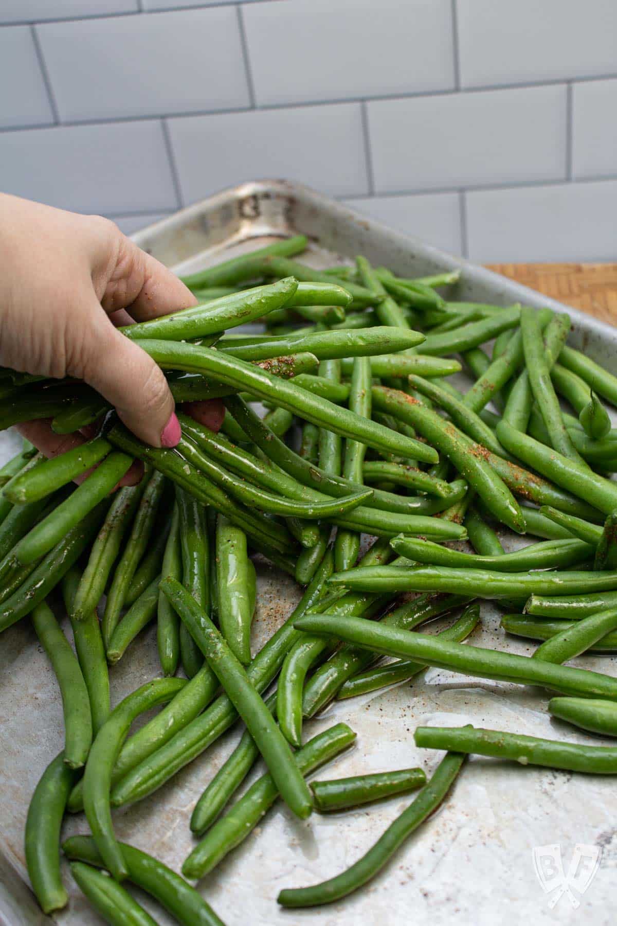 Easy Sheet Pan Roasted Green Beans with Lemon