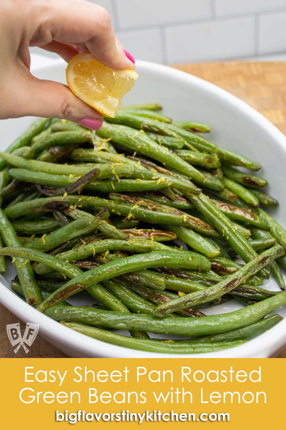 Easy Sheet Pan Roasted Green Beans with Lemon