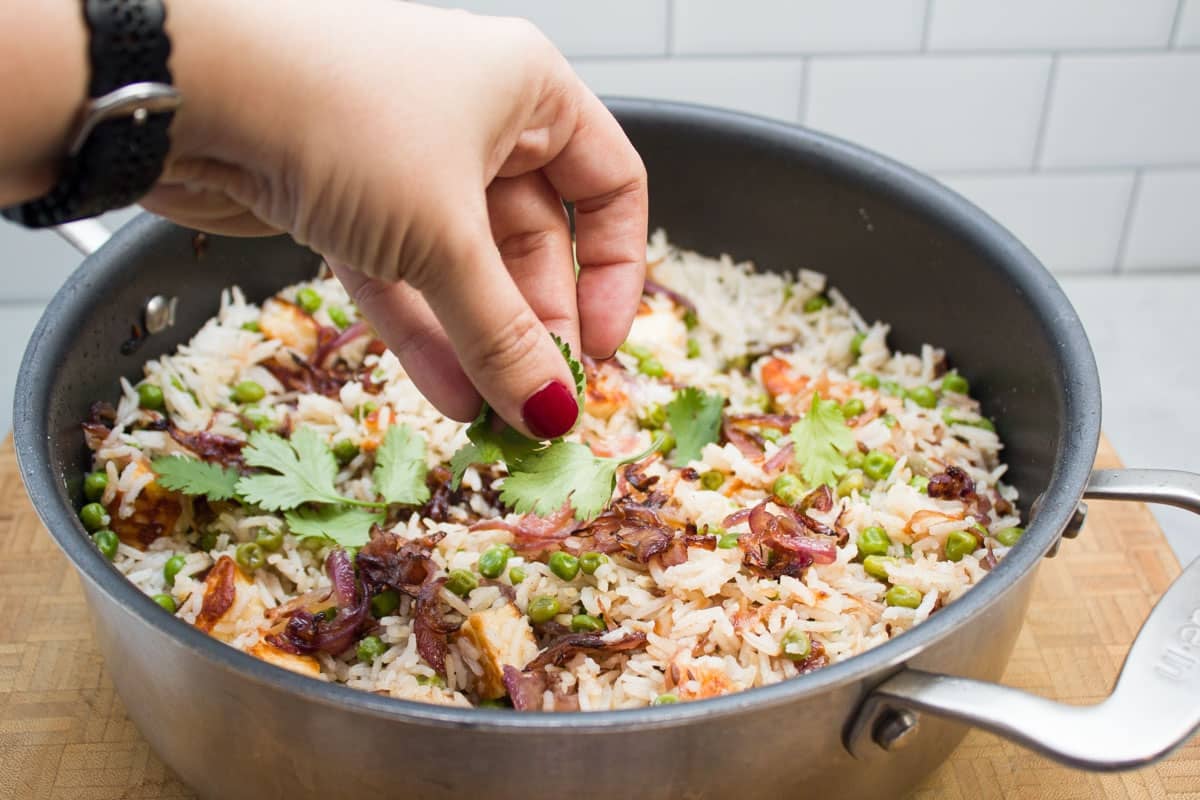 Rice with Paneer and Peas - Stovetop Indian Pullao » Big Flavors from a  Tiny Kitchen, image size:1200x800
