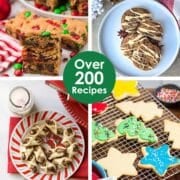 Collage of cookie images with text that reads, "Over 200 cookie recipes for the holidays".