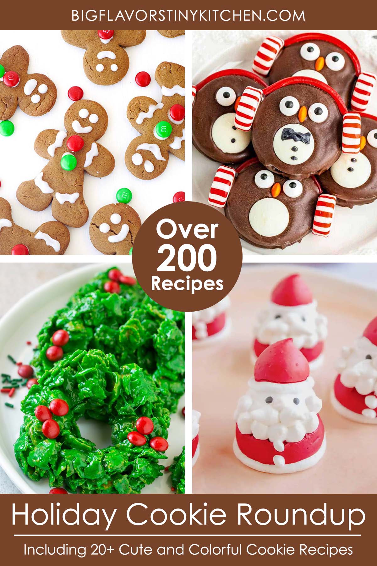 Collage of cookie images with text that reads, "Over 200 cookie recipes for the holidays".